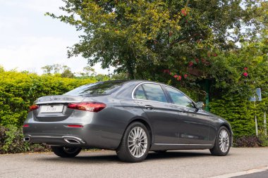 Hong Kong, Çin 16 Ekim 2020: Mercedes-Benz E-Sınıfı 2020 Test Sürüşü Günü 16 Ekim 2020, Hong Kong.