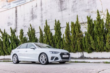 Hong Kong, Çin 9 Kasım 2020: Audi A4 Sedan 2020 Test Sürüşü 9 Kasım 2020, Hong Kong.
