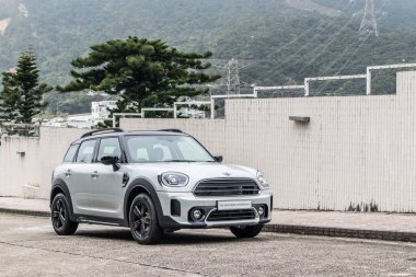Hong Kong, Çin 11 Aralık 2020: Mini Cooper Vatandaşı Test Sürüşü Günü 11 Aralık 2020, Hong Kong.
