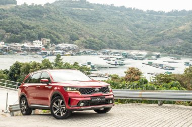 Hong Kong, Çin 5 Ocak 2021: Kia Sorento 2020 Test Sürüşü 5 Ocak 2021, Hong Kong.