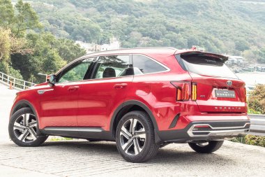 Hong Kong, Çin 5 Ocak 2021: Kia Sorento 2020 Test Sürüşü 5 Ocak 2021, Hong Kong.