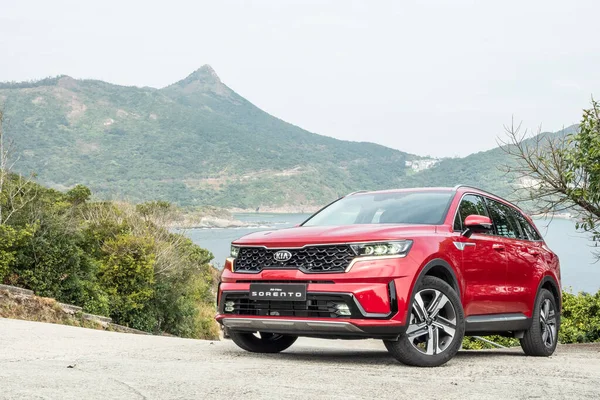 Hong Kong Chiny Stycznia 2021 Kia Sorento 2020 Test Drive — Zdjęcie stockowe