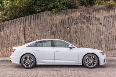 Hong Kong, Çin 21 Ocak 2021: Audi A6 40 TFSI Test Günü 21 Ocak 2021, Hong Kong.