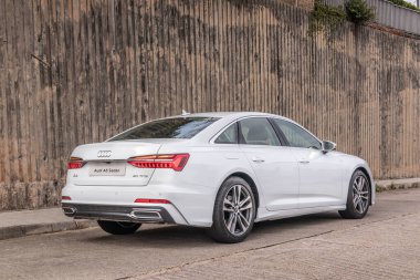 Hong Kong, Çin 21 Ocak 2021: Audi A6 40 TFSI Test Günü 21 Ocak 2021, Hong Kong.