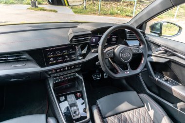 Hong Kong, Çin 17 Mart 2021: Audi S3 İç İşleri 17 Mart 2021.