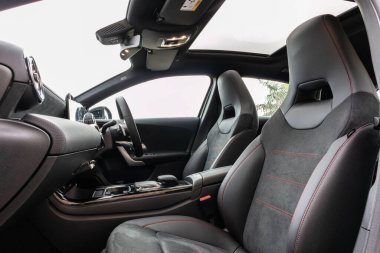 Hong Kong, Çin 19 Mart 2021: Mercedes-Benz A180 İç İşleri 19 Mart 2021.