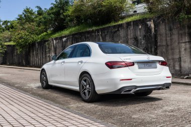 Hong Kong, Çin 20 Nisan 2021 Mercedes-Benz E200 test sürüşü 20 Nisan 2021, Hong Kong.