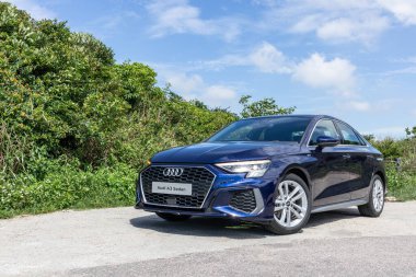 Hong Kong, Çin 10 Mayıs 2021: Audi A3 Test Sürüşü 10 Mayıs 2021.