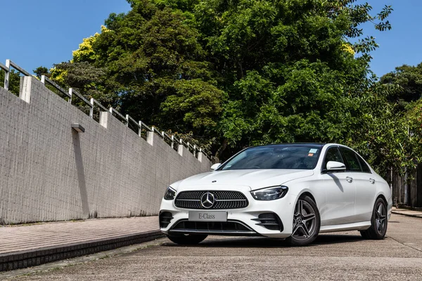 Hong Kong, Çin 20 Nisan 2021 Mercedes-Benz E200 test sürüşü 20 Nisan 2021, Hong Kong.