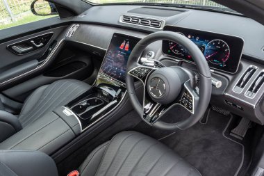 Hong Kong, Çin 31 Mayıs 2021: Mercedes-Benz S450 4MATIC İçişleri 31 Mayıs 2021.