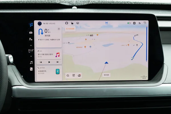 Χονγκ Κονγκ Κίνα Ιουνίου 2021 Xpeng Dashboard Ιουνίου 2021 Στο — Φωτογραφία Αρχείου