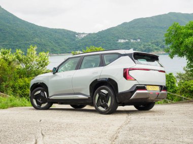 Hong Kong, Çin 15 Eylül 2025 KIA EV5 Test Sürüşü 15 Eylül 2025, Hong Kong