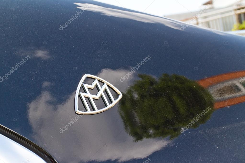 Hong Kong, China Aug 4 2015 : Mercedes-Maybach S 500 2015 Logo on Aug 4 2015 in Hong Kong.