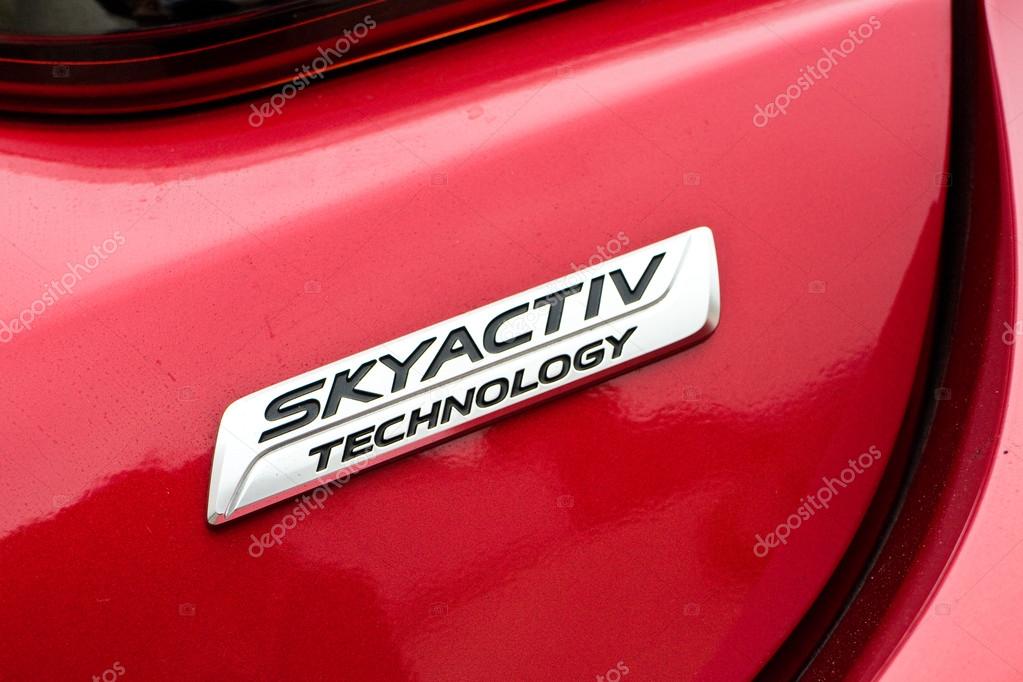 Hong Kong, China April 9 2015 : Mazda6 SKYACTIV 2015 LOGO on April 9 2015 in Hong Kong.