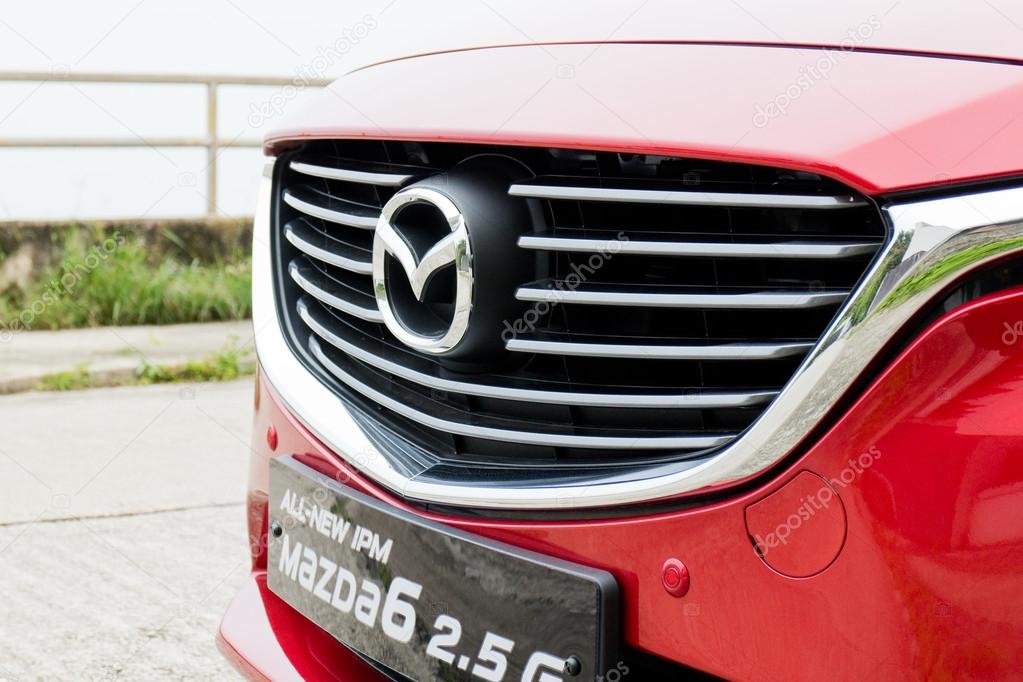Hong Kong, China April 9 2015 : Mazda6 SKYACTIV 2015 Logo on April 9 2015 in Hong Kong.