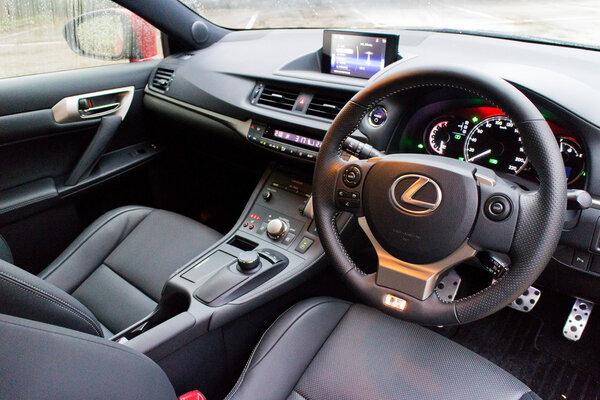 Lexus CT200h F-Sport interior on May 20 2014 in Hong Kong.