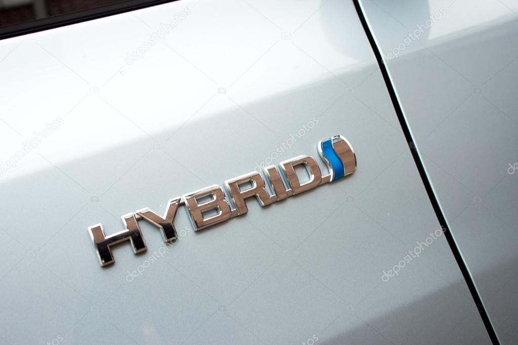 Hong Kong, China March 8, 2012 : Toyota Prius Hybrid logo on March 8 2012 in Hong Kong.
