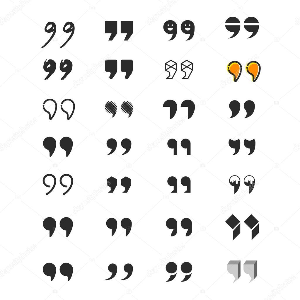 Various vector quotation marks