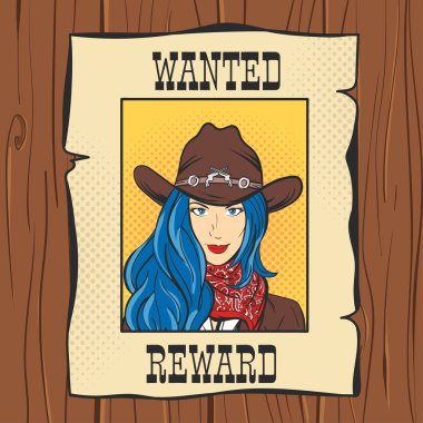 Wanted Vintage Western Poster vektör illüstrasyon