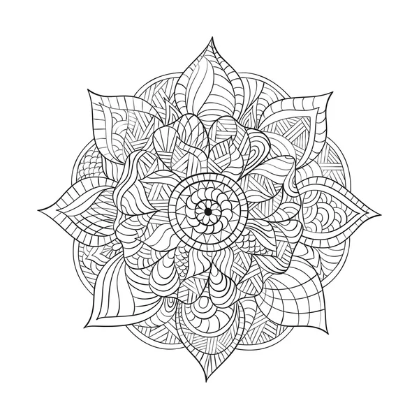 Mandala decorativo vectorial para adultos para colorear libros . — Vector de stock