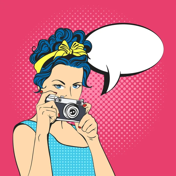 Pop art güzel genç kadın Vektör illüstrasyon