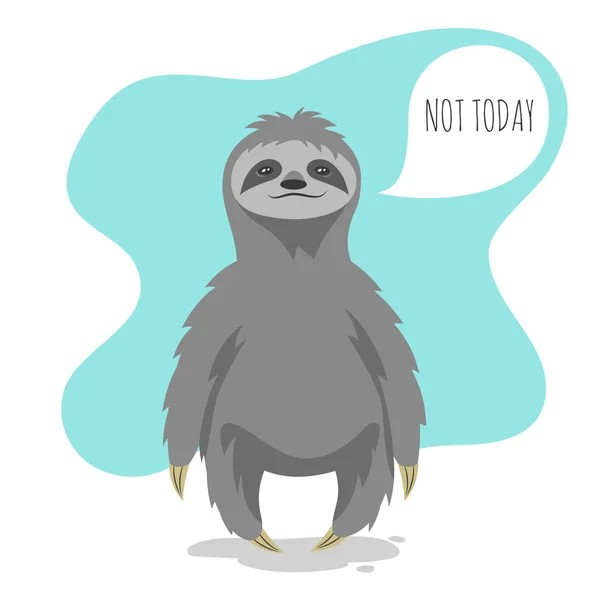 Vector illustration of lazy sloth with the speech bubble — Stock Vector