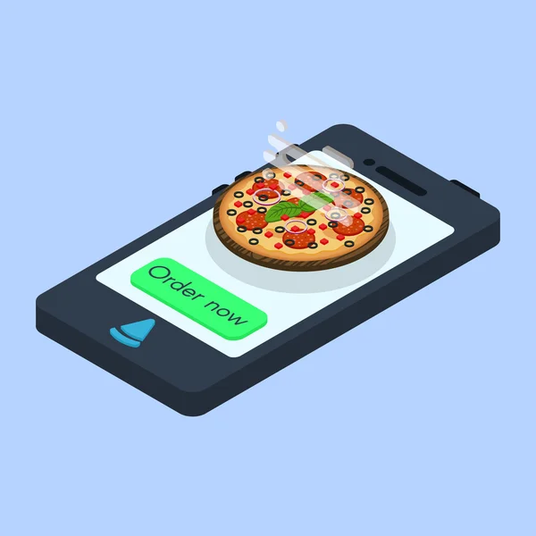 Online pizza rendelés vektor-koncepció. — Stock Vector