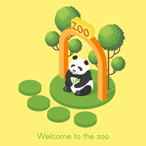 Vector isometric illustration of panda. — Stock Vector
