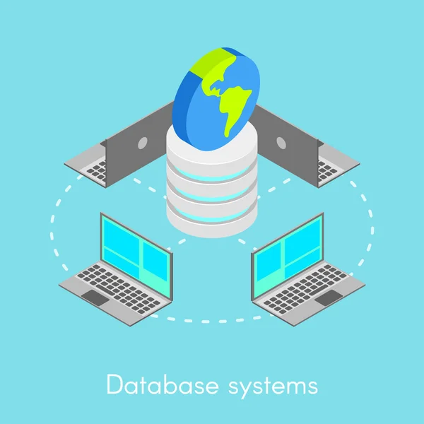 Concept pour les systèmes de bases de données en ligne . — Image vectorielle