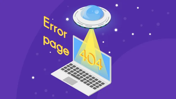 Modelo de página de erro do vetor 404 para o site . —  Vetores de Stock