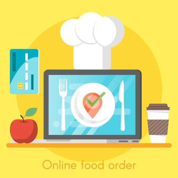 Vektor koncept af online mad orden . – Stock-vektor