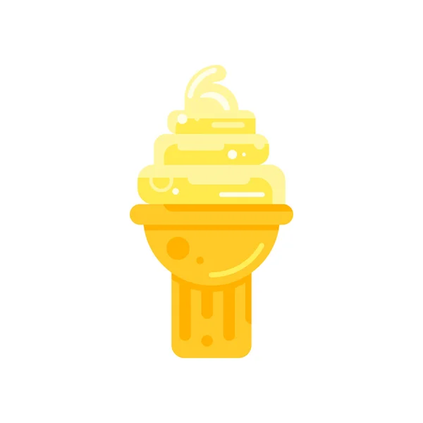 Vector flat style illustration of tasty  ice cream icon. — Stock Vector