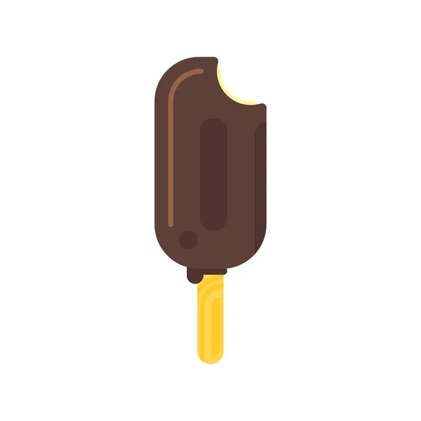 Vector flat style illustration of tasty chocolate ice cream icon. — Stock Vector