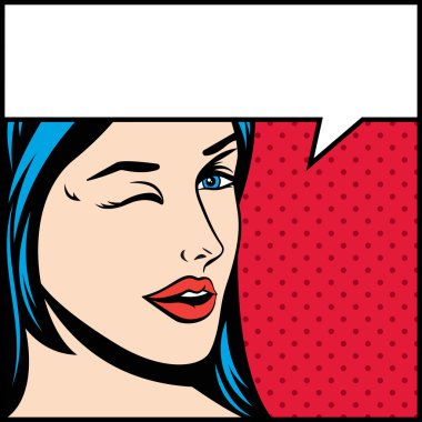 Kadın pop art vektör çizim