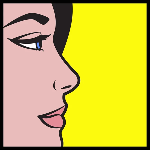 Ilustrasi seni pop komik tentang wanita - Stok Vektor