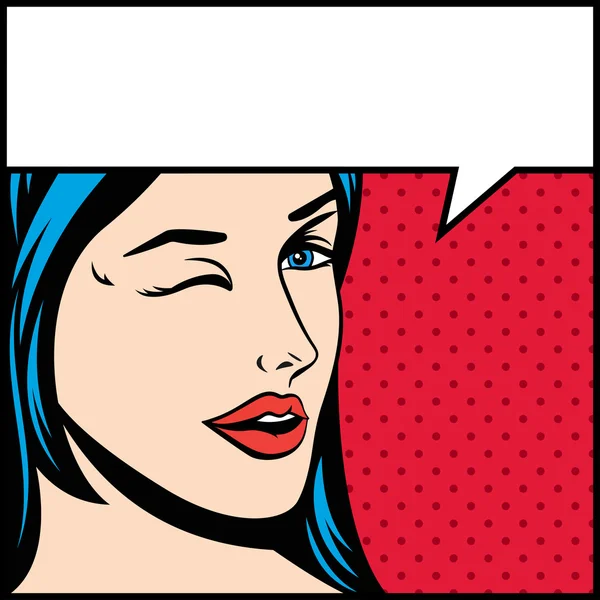 Kadın pop art vektör çizim
