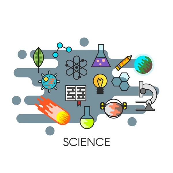 Illustration vectorielle ou concept de science — Image vectorielle