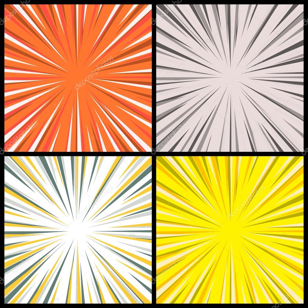 Set of vector comic backgrounds