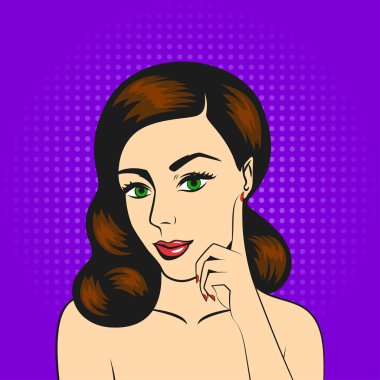 Genç kadın pop art resmi