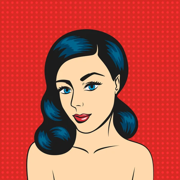 Pop Art Illustration einer jungen Frau — Stockvektor