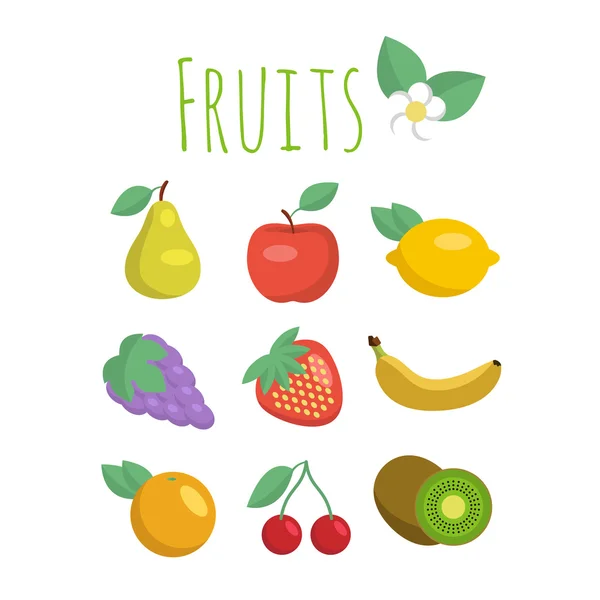 Set of fruit icons — Stock Vector
