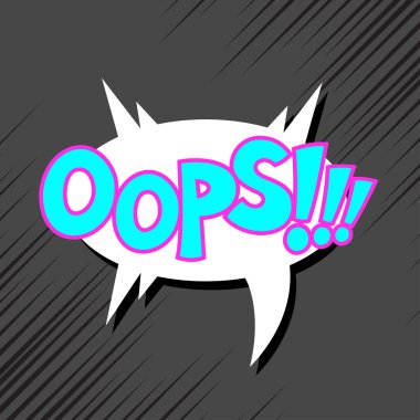 Komik ses etkisi - Oops. Pop sanat tarzı.