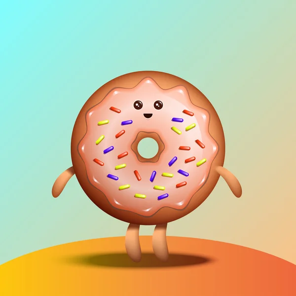 Ilustração de donut engraçado —  Vetores de Stock