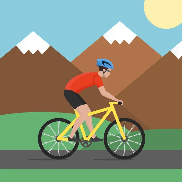 Ilustracja wektorowa kolarza na rowerze — Wektor stockowy