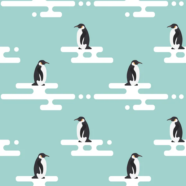 Padrão vetorial sem costura com pinguins — Vetor de Stock