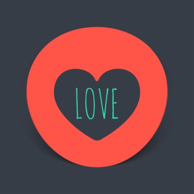 Vektör dairesel gerçekçi sopa ile kalp içinde