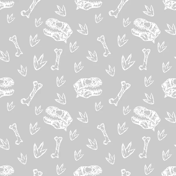 Vector monochrome dinosaurs pattern — Stock Vector