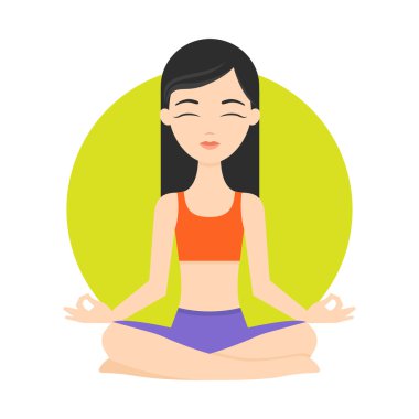 Yoga egzersizleri pratik kız resmi.