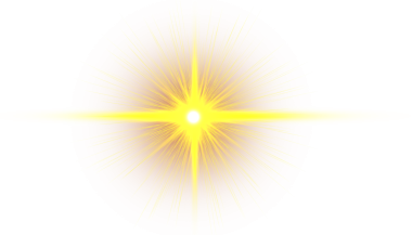 Soyut renkli Işık Patlaması, şeffaf arkaplanda güneş ışığı tasarımı