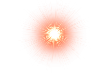 Soyut renkli Işık Patlaması, şeffaf arkaplanda güneş ışığı tasarımı